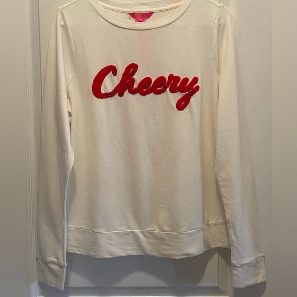 Lilly Pulitzer CHEERY Sweatshirt Size M - Picture 5 of 7